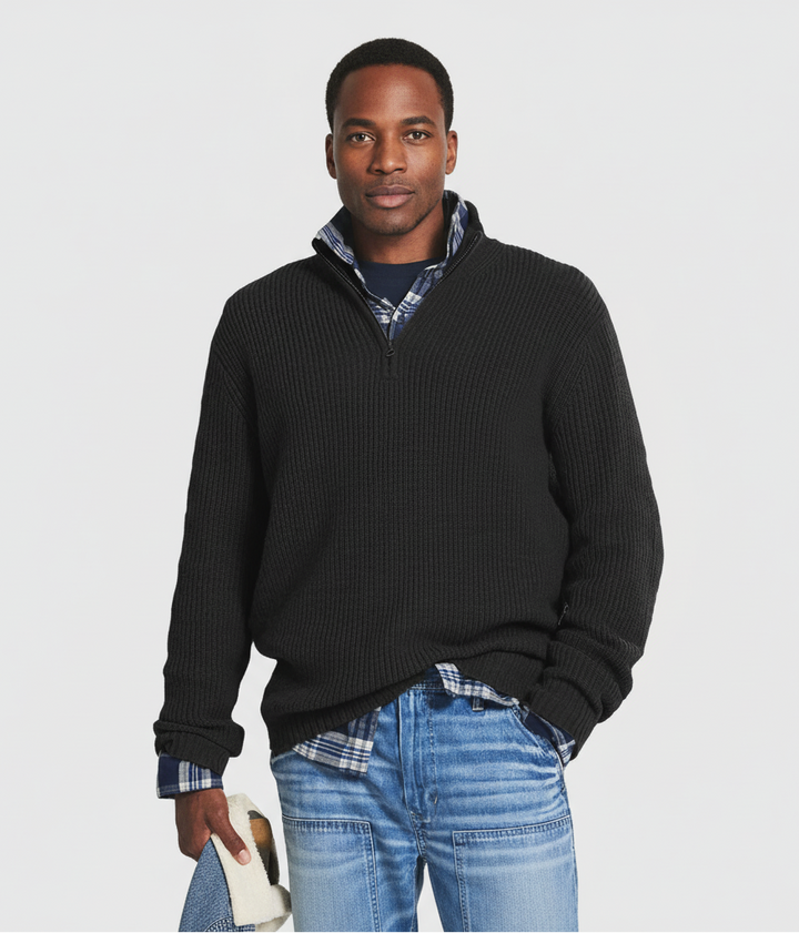 Men’s Knitted Half-Zip Jumper – Smart Casual Layer