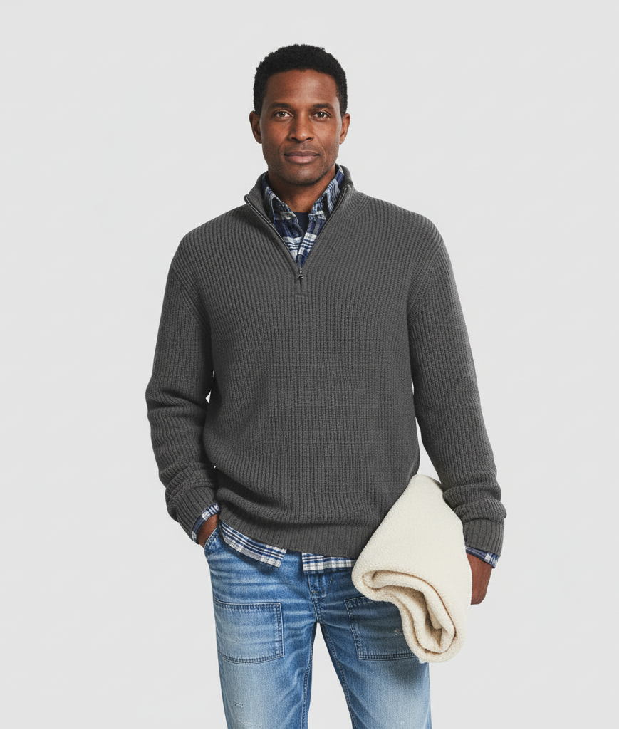 Men’s Knitted Half-Zip Jumper – Smart Casual Layer