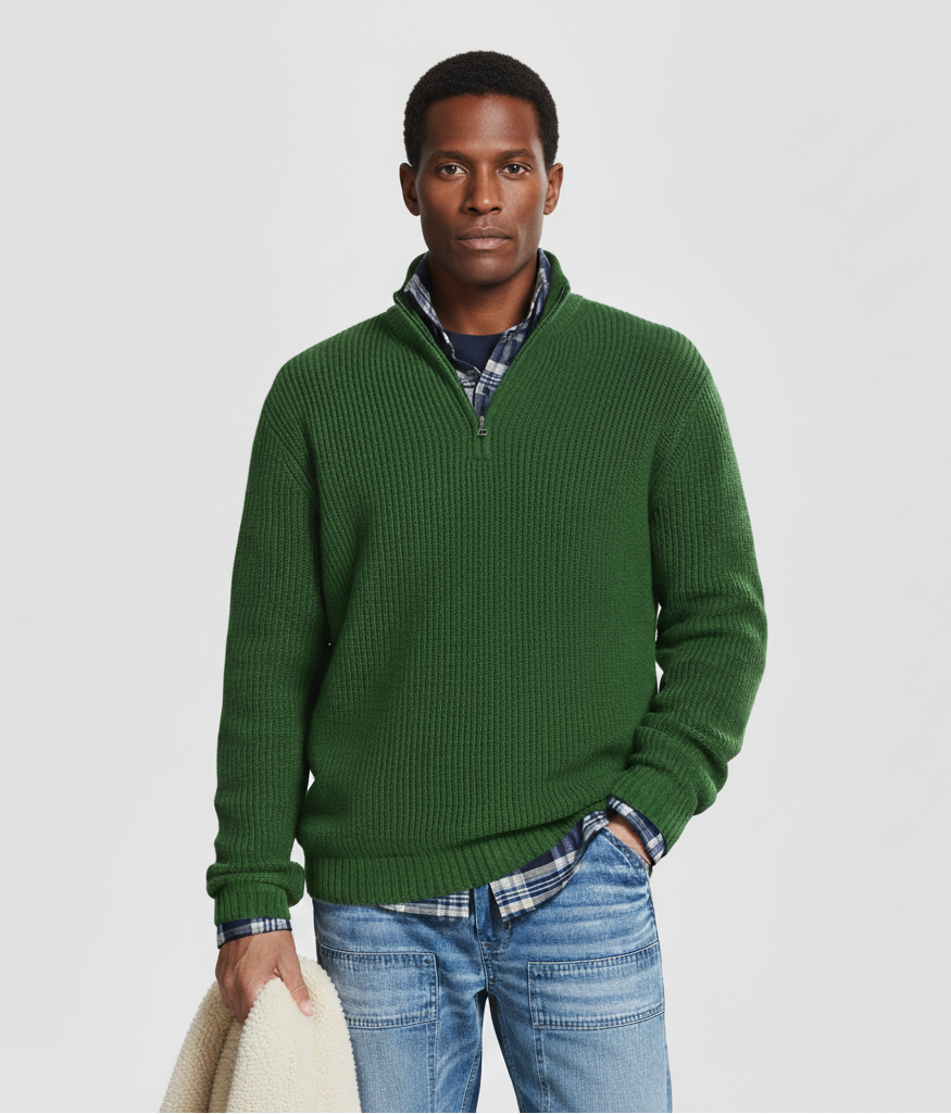 Men’s Knitted Half-Zip Jumper – Smart Casual Layer