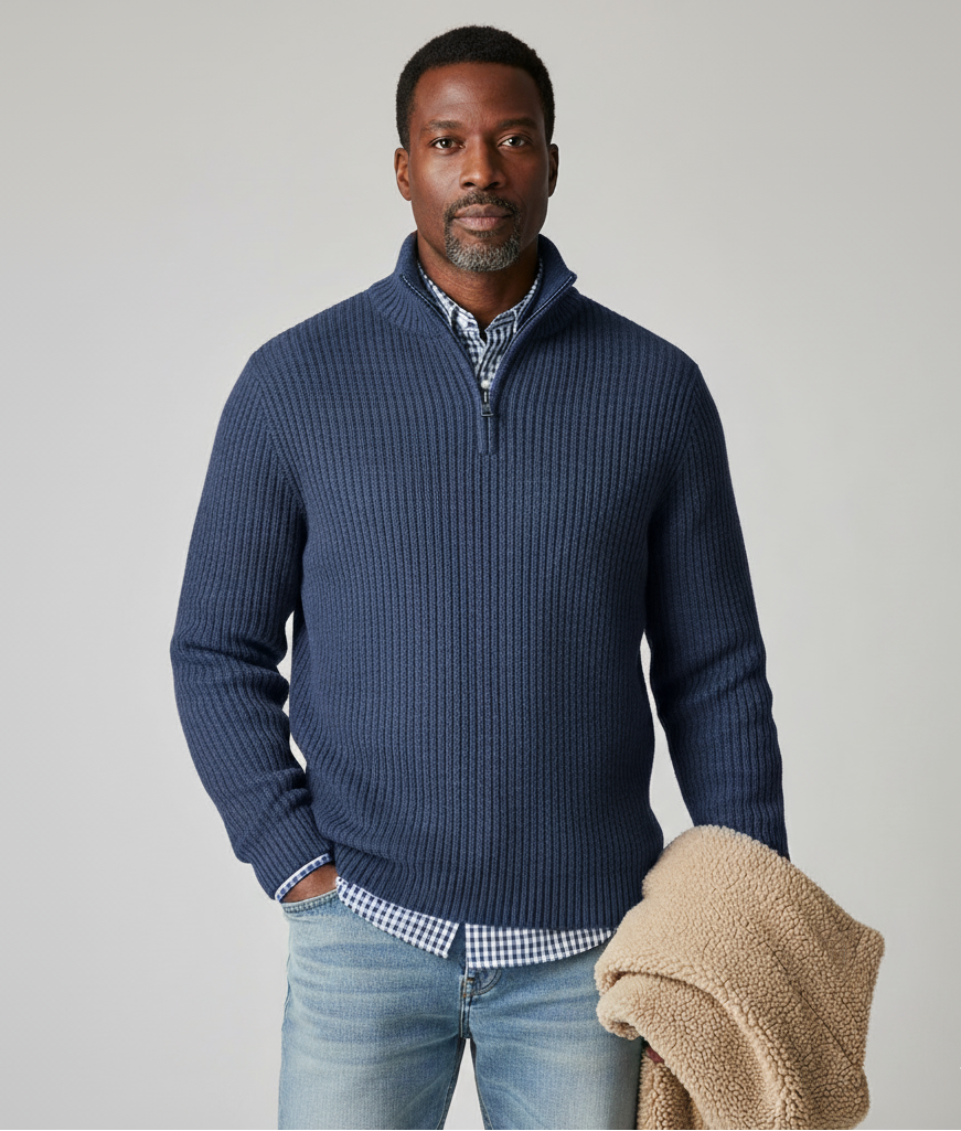 Men’s Knitted Half-Zip Jumper – Smart Casual Layer