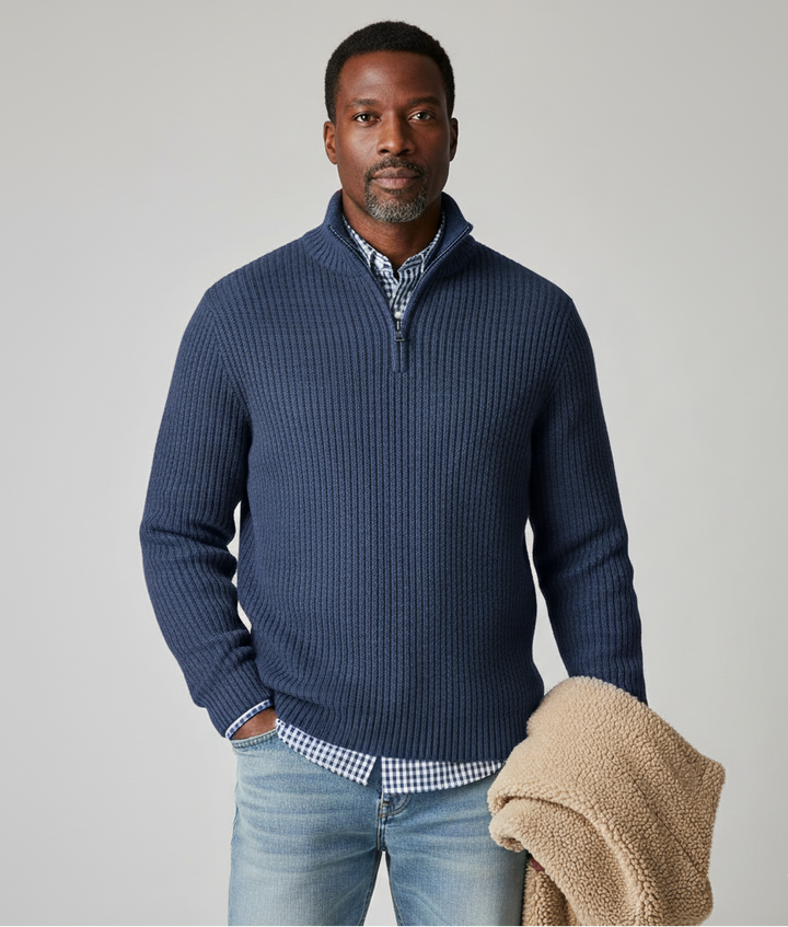 Men’s Knitted Half-Zip Jumper – Smart Casual Layer